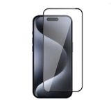 Apple iPhone 15 Plus ile uyumlu 3D Rika 9H Temperli Cam Ekran Koruyucu Siyah