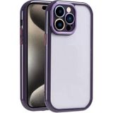 Apple İphone 15 Pro Max Kılıf Kamera Korumalı Renkli Kenar Ve Çerçeve Tasarımlı Mnc Vitamin Kapak-Derin Mor