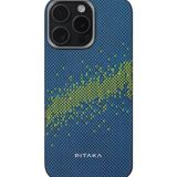 Apple iPhone 15 Pro Max Kılıf Magsafe Şarj Özellikli Lumintex Teknolojili Fosforlu Özellikli Aramid Fiber Pitaka Tactile Woven Starpeak Serisi Milky Way Galaxy Kapak