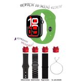 Apple İphone 15 Pro Max Uyumlu Yeşil Akıllı Saat Watch 10 Mini Kordon Hediyeli Amoled Ekran 41Mm