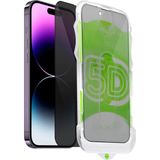 Apple iPhone 15/14 Pro/16 Gizlilik Filtreli Kolay Uygulama Aparatlı Siyah Çerçeveli Tam Kapatan Hayalet Kırılmaz Cam Ekran Koruyucu