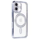 Apple İphone 16 Plus Kılıf Joke Simli Magneticsafe Kılıf - Mavi