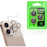 Apple iPhone 16 Pro / 16 Pro Max Uyumlu Premium Darbelere Dayanıklı Kamera Lens Koruyucu - Desert