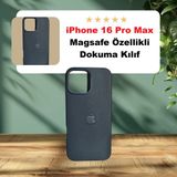 Apple İphone 16 Pro Max İçin Magsafe Özellikli Tech Dokuma Kılıf Lacivert