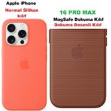 Apple iPhone 16 PRO MAX için MagSafe özellikli Tech Dokuma Kılıf Sienna