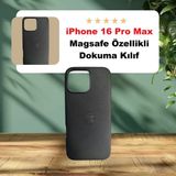 Apple iPhone 16 PRO MAX için MagSafe özellikli Tech Dokuma Kılıf SİYAH