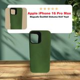Apple iPhone 16 PRO MAX için MagSafe özellikli Tech Dokuma Kılıf YEŞİL