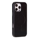 Apple iPhone 16 Pro Max uyumlu, Hakiki Deri, El Yapımı Kılıf, Parlak Siyah