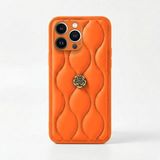 Apple iPhone 16 Pro Max Uyumlu Kılıf Zebana Camellia Deri Kılıf Turuncu