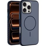 Apple iPhone 16 Pro Max Uyumlu Kılıf Zebana Mono M-Safe Silikon Kılıf Lacivert