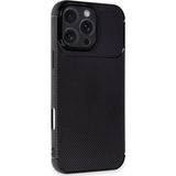 Apple İphone 16 Pro Uyumlu Auto Focus Siyah Karbon Kapak Kılıf