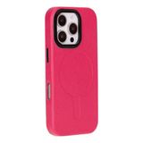 Apple İphone 16 Pro Uyumlu, Hakiki Deri, El Yapımı Kılıf, Pembe