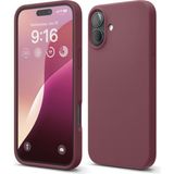 Apple iPhone 16 Uyumlu Kılıf Kadife Lansman Soft Yumuşak Liquid Silikon Kamera Korumalı Kapak - Mürdüm