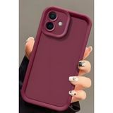 Apple iPhone 16 Uyumlu Kılıf Kamera Korumalı Yumuşak Dokulu Darbe Emici Siyah Silikon Kapak - Bordo