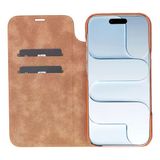 Apple İphone 17 Air İçin, Hakiki Deri, El Yapımı, Cüzdanlı Slim Kılıf, Mag Safe İle Uyumlu, İç Yüzeyi Kadife, Antik Kahve