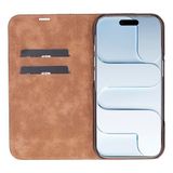 Apple İphone 17 İçin, Hakiki Deri, El Yapımı, Cüzdanlı Slim Kılıf, Mag Safe İle Uyumlu, İç Yüzeyi Kadife, Antik Kahve