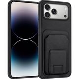 Apple iPhone 17 Pro Uyumlu Kılıf Zebana Flexstand Kartlıklı Silikon Kılıf Siyah