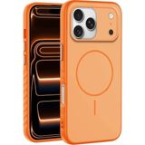 Apple iPhone 17 Pro Uyumlu Kılıf Zebana Mono M-Safe Silikon Kılıf Turuncu