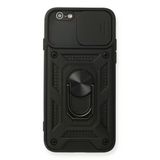 Apple İphone 6 Kılıf Pars Lens Yüzüklü Silikon - Siyah
