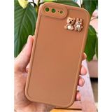 Apple iPhone 7 / 8 Plus Uyumlu Kılıf Kamera Korumalı Ayıcık ve Tavşan Figürlü Yumuşak Silikon Kapak - iPhone 7/8 Plus