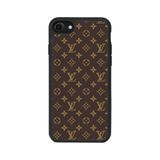 Apple iPhone 7 ile Uyumlu BG AKSESUAR LouisVuitton Desenli Mat Siyah Silikon Kılıf, Şok Emici Koruyucu Kapak
