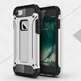 Apple iPhone 7 ile Uyumlu Kılıf Çİft Katman Koruyucu Crash Military Tank Kılıf - Gri