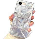 Apple iPhone 7/8/SE20 22 Kılıf Parlak Hologramlı Kelebek Desenli Darbe Emici Kamera Korumalı Silikon - iPhone 7/8 SE - Gri - Beyaz