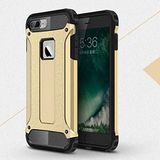 Apple iPhone 8 Plus ile Uyumlu Kılıf Çİft Katman Koruyucu Crash Military Tank Kılıf - Gold