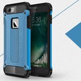 Apple iPhone 8 Plus ile Uyumlu Kılıf Çİft Katman Koruyucu Crash Military Tank Kılıf - Mavi