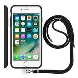 Apple iPhone 8 Plus Ip Askılı Silikon Kılıf Siyah