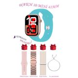 Apple İphone Se Uyumlu Turkuaz Akıllı Saat Watch 10 Mini Kordon Hediyeli Amoled Ekran 41Mm