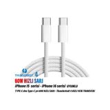 Apple iPhone Uyumlu 16-16 Plus-16 Pro-16 Promax Type-c Şarj Kablosu Thunderbolt 4 Usb-c Hızlı 60w