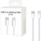 Apple iPhone Uyumlu Usb-C Lightning Hızlı Şarj Kablosu iPhone 11-12-13-14 Pro ve Max (Örgülü) Model - Beyaz