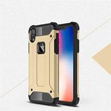 Apple iPhone XR 6.1 ile Uyumlu Kılıf Çİft Katman Koruyucu Crash Military Tank Kılıf - Gold