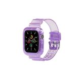Apple Koruyucu Kasalı Şeffaf Mor Saat Kordonu, 42,44,45,49 Mm