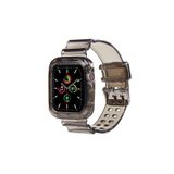 Apple Koruyucu Kasalı Şeffaf Siyah Saat Kordonu, 42,44,45,49 Mm