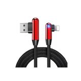 Apple Lightning 90 Derece Led Isik Gamer Sarj Ve Data Kablo