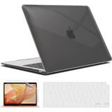Apple MacBook Air 13 inch M1 Çip A2337 Uyumlu Alt Üst Kılıf + Klavye Kılıfı + Ekran Koruyucu Film SİYAH