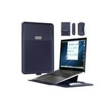 Apple Macbook Air 15 Inç M2-M3 Çip 2023/2024 A2941 A3114 Uyumlu Deri Mıknatıslı Standlı Çanta 15 - 15,9 İnç Siyah