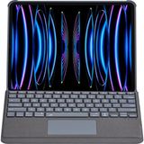 Apple T5509d İpad Pro 12.9 (2022) Kılıf Palermo Ledli Klavyeli Standlı Tablet Kılıfı - Siyah
