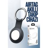 Apple Uyumlu AirTag Akıllı Takip Cihazı Anahtarlık Evcil Hayvan Araba Valiz Bisiklet Cüzdan Siyah siyah