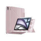 Apple Uyumlu iPad 11.nesil A16 11inç/10.nesil 10.9inç Ultra İnce Klavyeli Kılıf Mıknatıslı Manyetik Kilitlenen Kapak rose