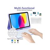 Apple Uyumlu iPad 9. Nesil 10.2" 2021 Kılıf Kablosuz Klavyeli Case Mobax A2602 A2603 A2604 A2605 Kılıf lila