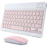 Apple Uyumlu iPad A16 11" Model Tablet Için Uyumlu Slim Şarjlı Bluetooth Klavye Ve Mouse Seti (Pembe)