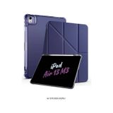 Apple Uyumlu iPad Air 13 İnç 2025 M3 Çip Kalem Bölmeli Standlı Akıllı Fuchsia Trifolding Tablet Kılıfı Kapaklı Kılıf lacivert