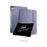 Apple Uyumlu iPad Air 13 İnç 2025 M3 Çip Kalem Bölmeli Standlı Akıllı Fuchsia Trifolding Tablet Kılıfı Kapaklı Kılıf mor