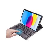 Apple Uyumlu iPad Air 5. Nesil Bluetooth Klavye+Touchpad Standlı Kılıf - BKK2 siyah