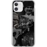 Apple Uyumlu iPhone 11 Kemal Atatürk İmza Baskılı Silikon Kılıf Renkli renkli