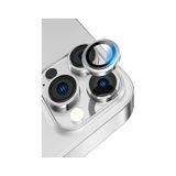 Apple Uyumlu iPhone 11 Pro Max Alüminyum Alaşım Temperli Cam Kamera Lens Koruyucu - Gümüş