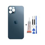 Apple Uyumlu iPhone , , 12 Pro Max Arka Kapak Cam +yapıştırıcı B700 + Tamir Seti - Mavi Mavi